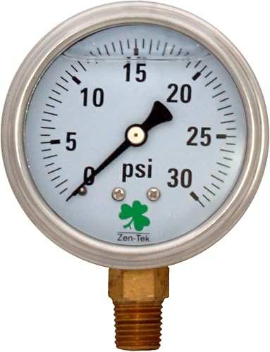 Miniatura 9 de Zenport LPG1000 Zen-Tek Medidor de presión relleno de líquido de glicerina, 1000 PSI