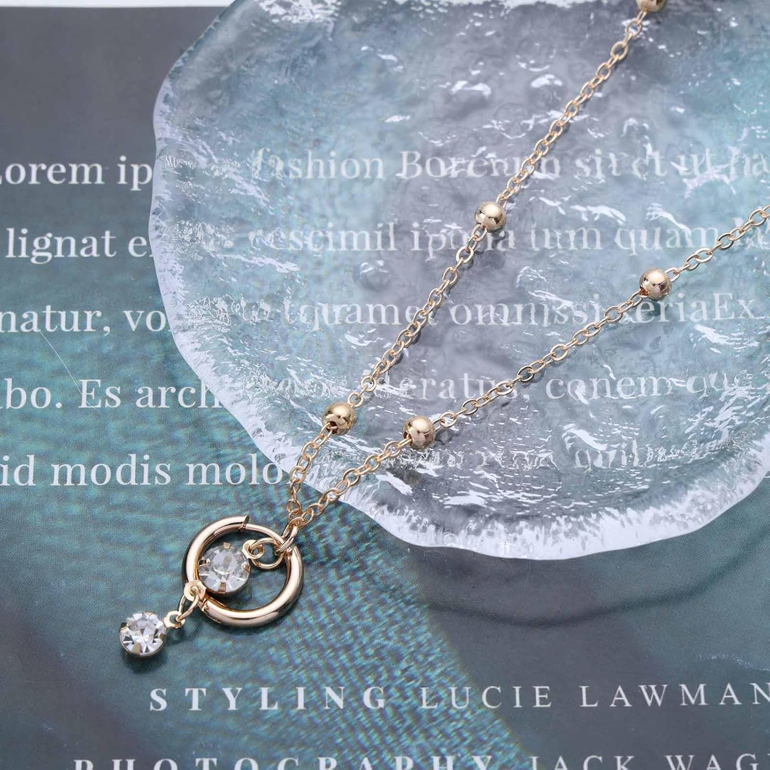 Rhinestone Waist Body Chain Unique Belly Button Ring Beads Chain Cz Crystal Navel Ring Danging Belly Chain Beach Sexy Bikini Body Chain Body Piercing Jewelry for Women - Image 3