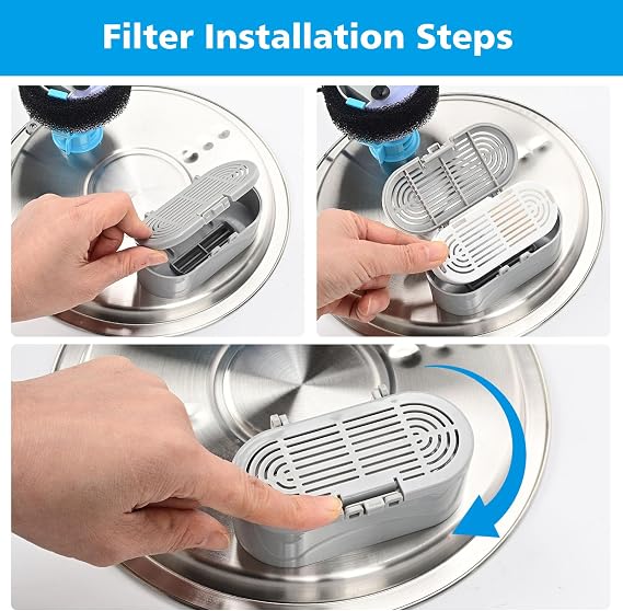 Cat Water Fountain Filter Replacement for Stainless Steel Pet Fountain