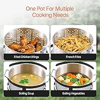 Vista 3 de VEVOR Freidora de Pescado y Alitas de 10 Qt, Kit de Freidora de Pescado de Propano de Aluminio, Freidora Profunda para Exteriores Olla para Mariscos