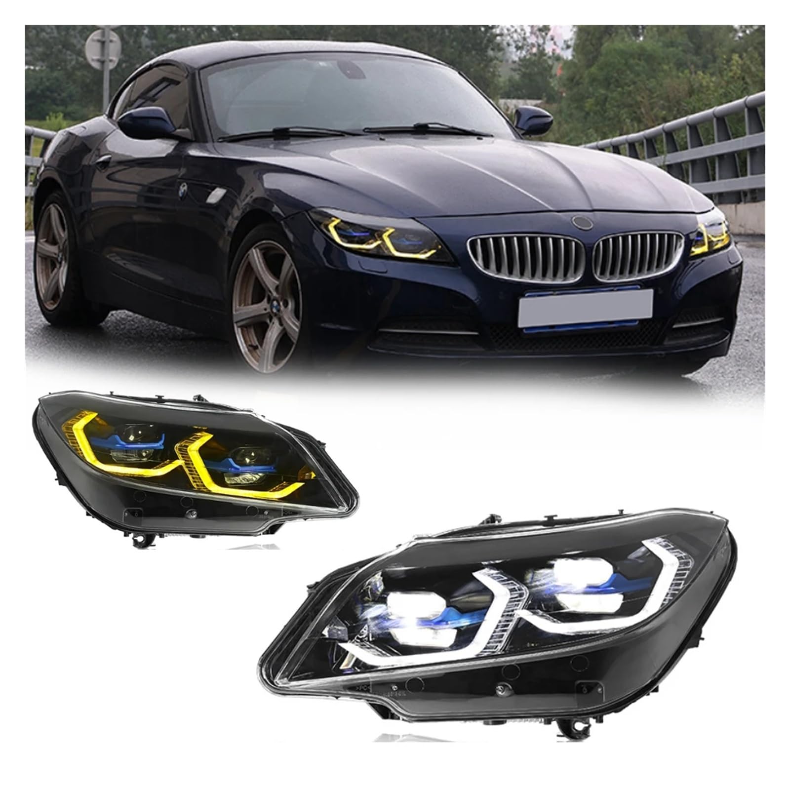 Pasuje do B//M//W Z4 E89 09-16 w nowym stylu Led DRL reflektor samochodowy montaż sygnału akcesoria samochodowe zmodyfikowana lampa gorąca stylizacja reflektory LED(ORIGINAL NO AFS_2PCS)