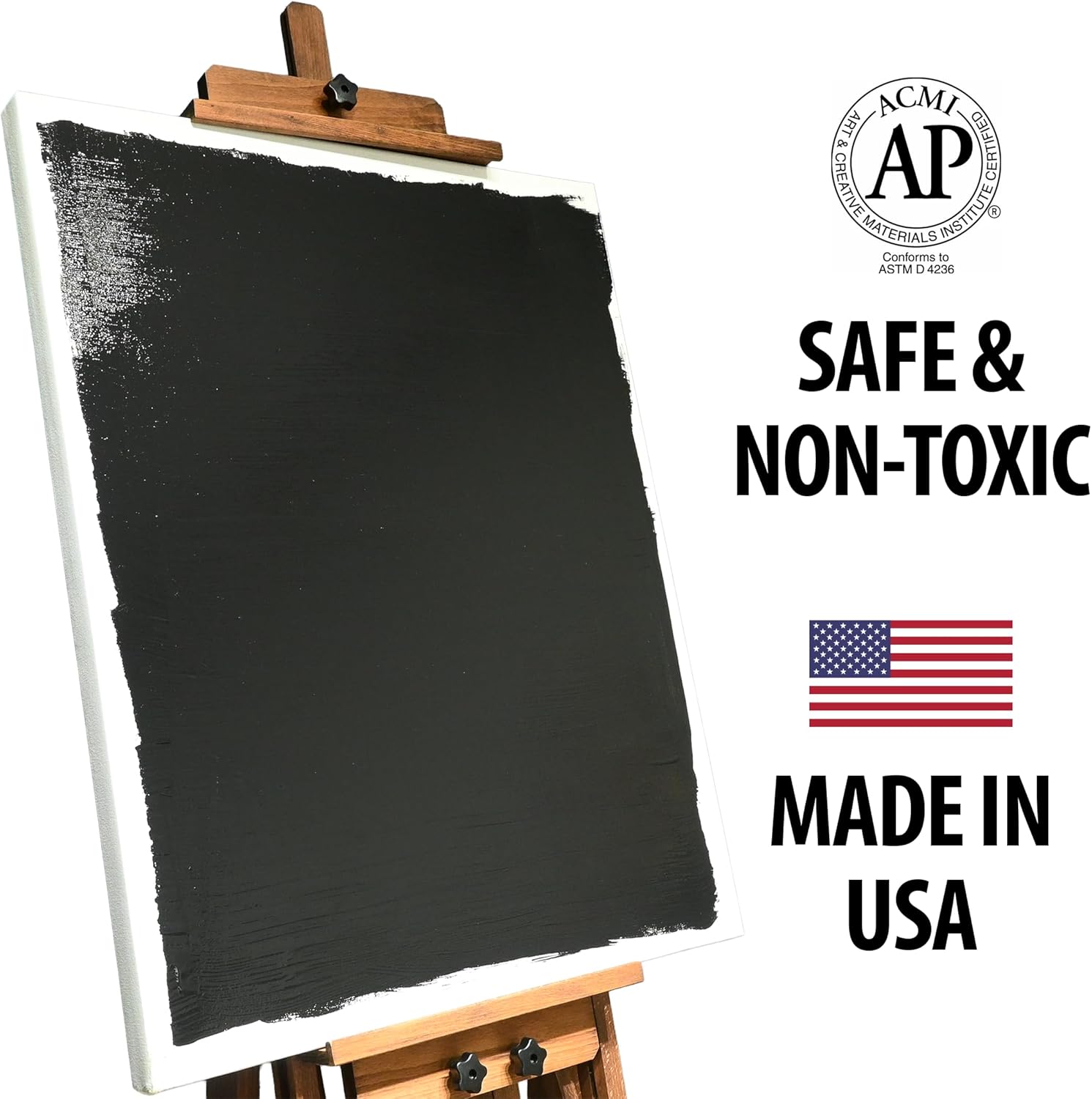 Handy Art Acrylic Gesso, Gallon, Black, Primer for Canvas, Wood, & Artist Painting Surfaces, Enhances Acrylic Paint Adhesion, Low Viscosity, Thick Coverage, Certified Safe & AP Non-Toxic, Made in USA