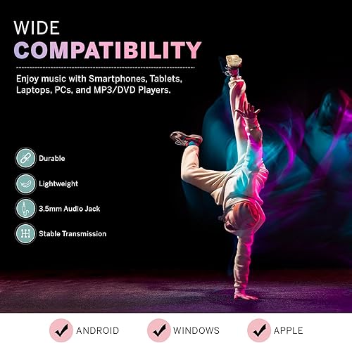 Miniatura 4 de Santana Besos by Carlos - Auriculares con cable con micrófono, auriculares de 0.138 in con control de volumen, controladores de 0.315 pulgadas para