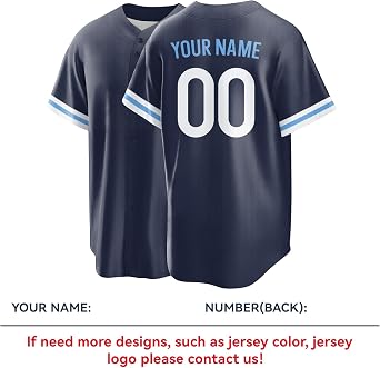 Custom Baseball Jersey for Men Women Personalized Baseball Shirts The Name Number and Logo for Sports Fans Navy