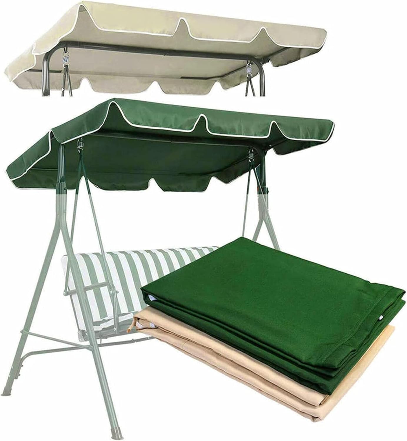 Swing Canopy Porch Swing Canopy Replacement Waterproof Swing Top Cover Outdoor Swing Seat Top Cover 600D Strong Swing Cover Sun Shade,for Garden Patio(Canopy Only)