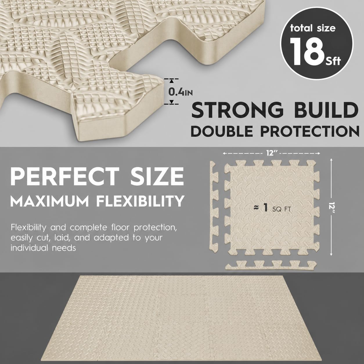 EVA Foam Floor Tiles - Exercise & Yoga Mats -2