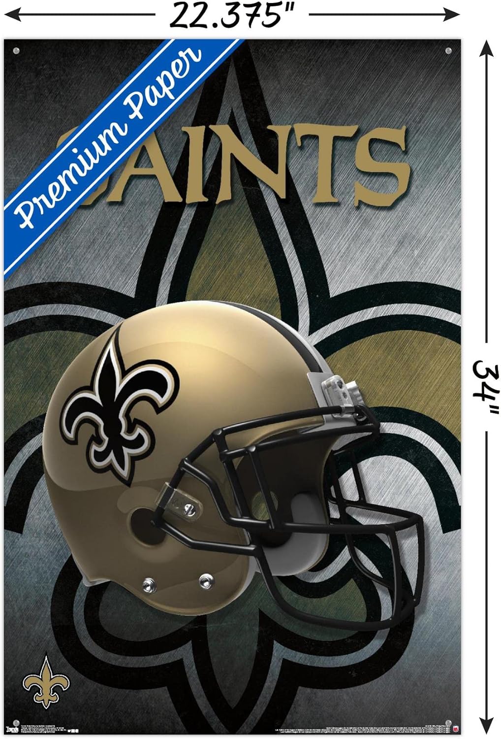 NFL New Orleans Saints - Helmet 16 Wall Poster with Push Pins