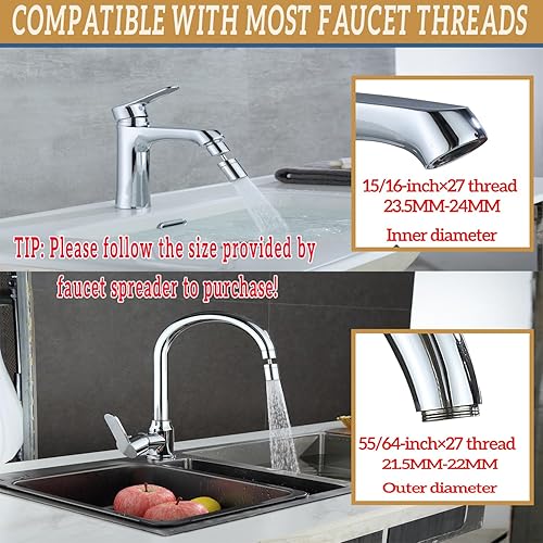 Miniatura 10 de SNUTUYA Adaptador de grifo a manguera de jardín, adaptador de manguera de jardín de latón de 34 pulgadas con aireador, kit adaptador de grifo