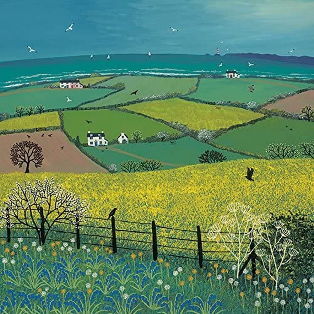 Jo Grundy Multicolour The Art Group Wdc95977 (Coastal View) -Canvas Print Wood, 40 X 40 X 1.3 Cm