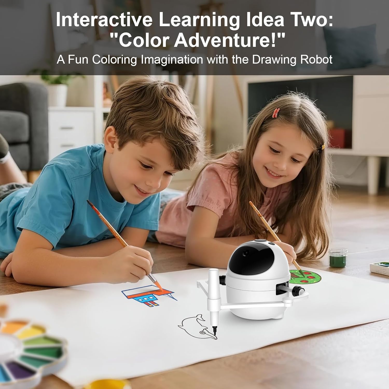 Drawing Robot for Kids Educational Toys, Robot Toys Creative Drawing Learning Kit with 150 Word Cards, Gift for Girls and Boys 4 5 6 7 8 Years Old - Image 4