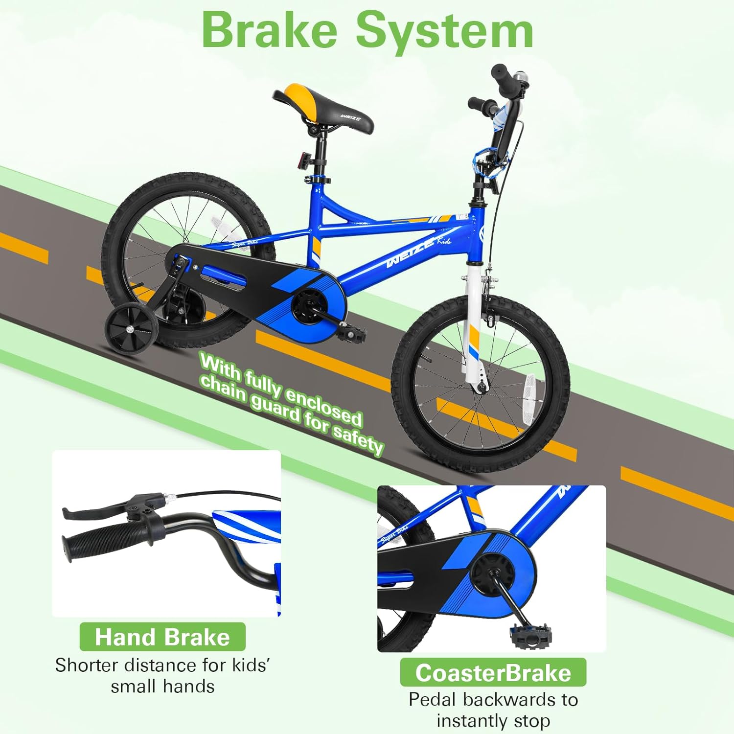 WEIZE Kids Bike,14 16 20 Inch Children Bicycle for Boys Girls Ages 3-12 Years Old, Rider Height 32-60 Inch, Coaster Brake, Multiple Color Options 5 WEIZE Kids Bike,14 16 20 Inch Children Bicycle for Boys Girls Ages 3-12 Years Old, Rider Height 32-60 Inch, Coaster Brake, Multiple Color Options - Image 3