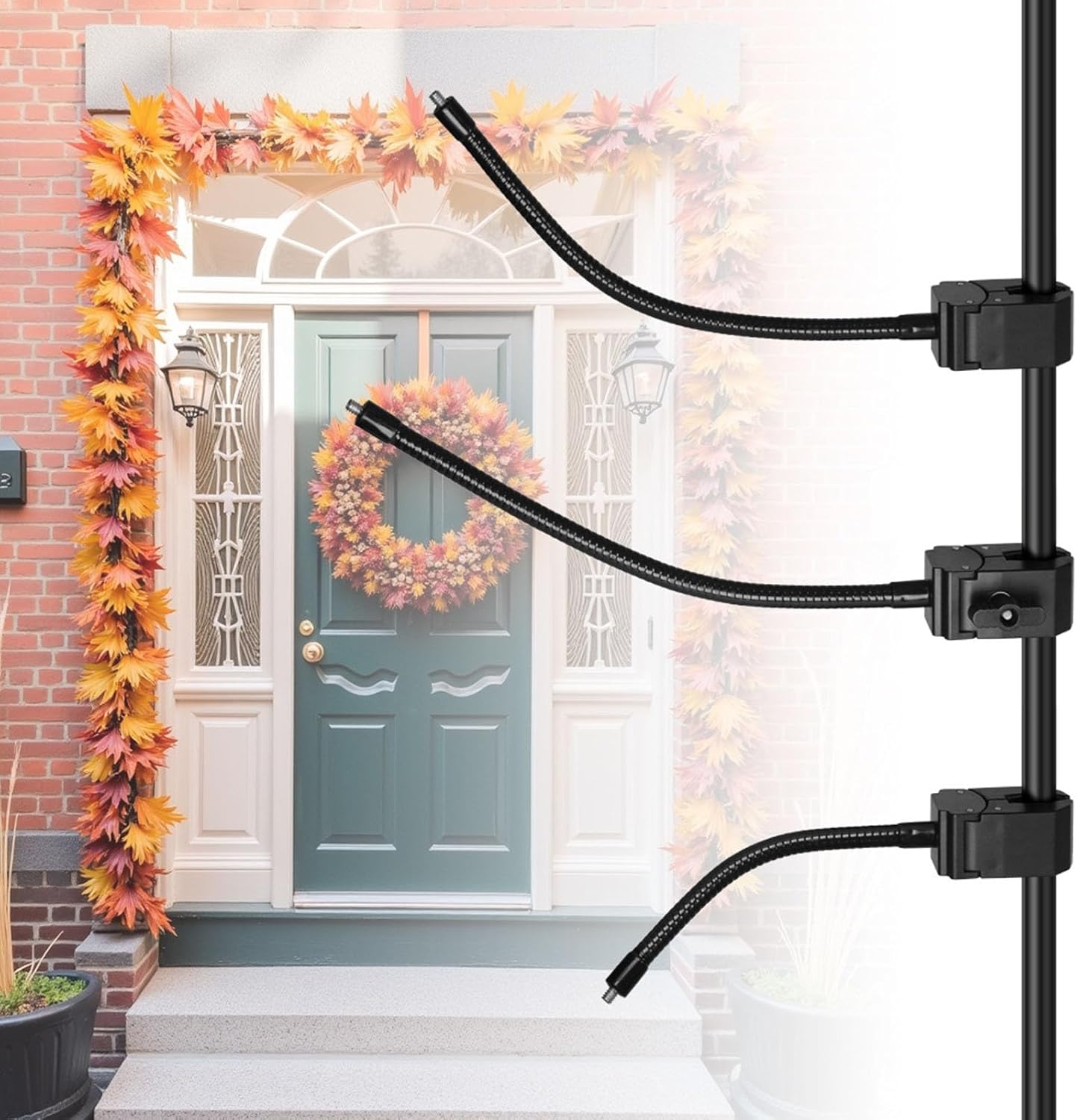 Yunseity Adjustable Front Door Garland Hook, Steel Garland Hanger for Christmas Holiday with High Load Capacity, Flexible and Versatile, Simple Installation for Standard Single