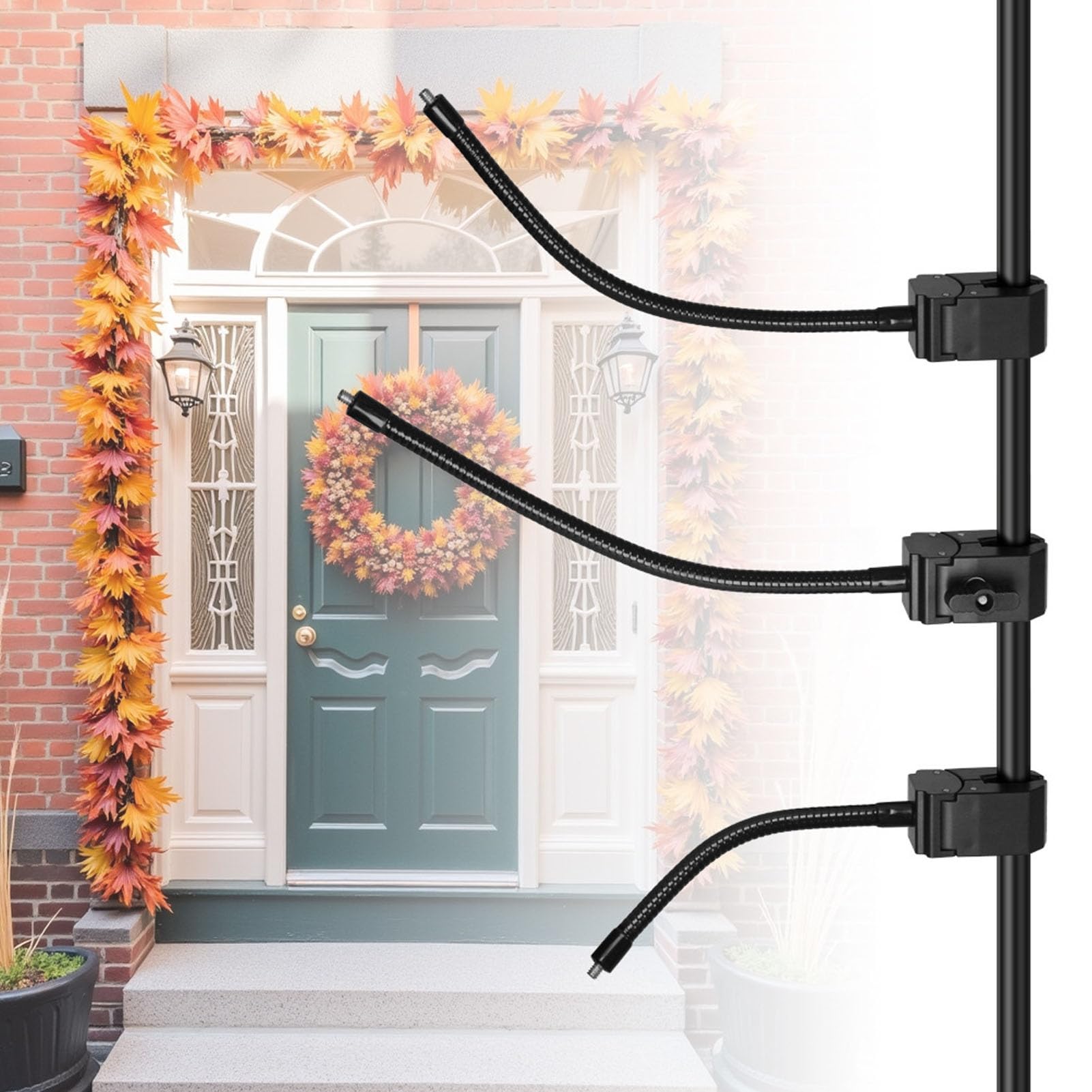 Gancho para Guirnalda de Puerta Delantera Resistente con Diseño Flexible para Colgar Guirnalda/, Instalación sin Daños, Material de Acero, 31,5-40 Pulgadas