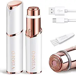Depilação Facial Feminina | Removedor de Buço e Bigode, Barbeador Facial Feminino, Aparador Elétrico para Pelos do Queixo e Penugem, Dermaplaning, Lâmina de Barbear Gen3 da VISOFO
