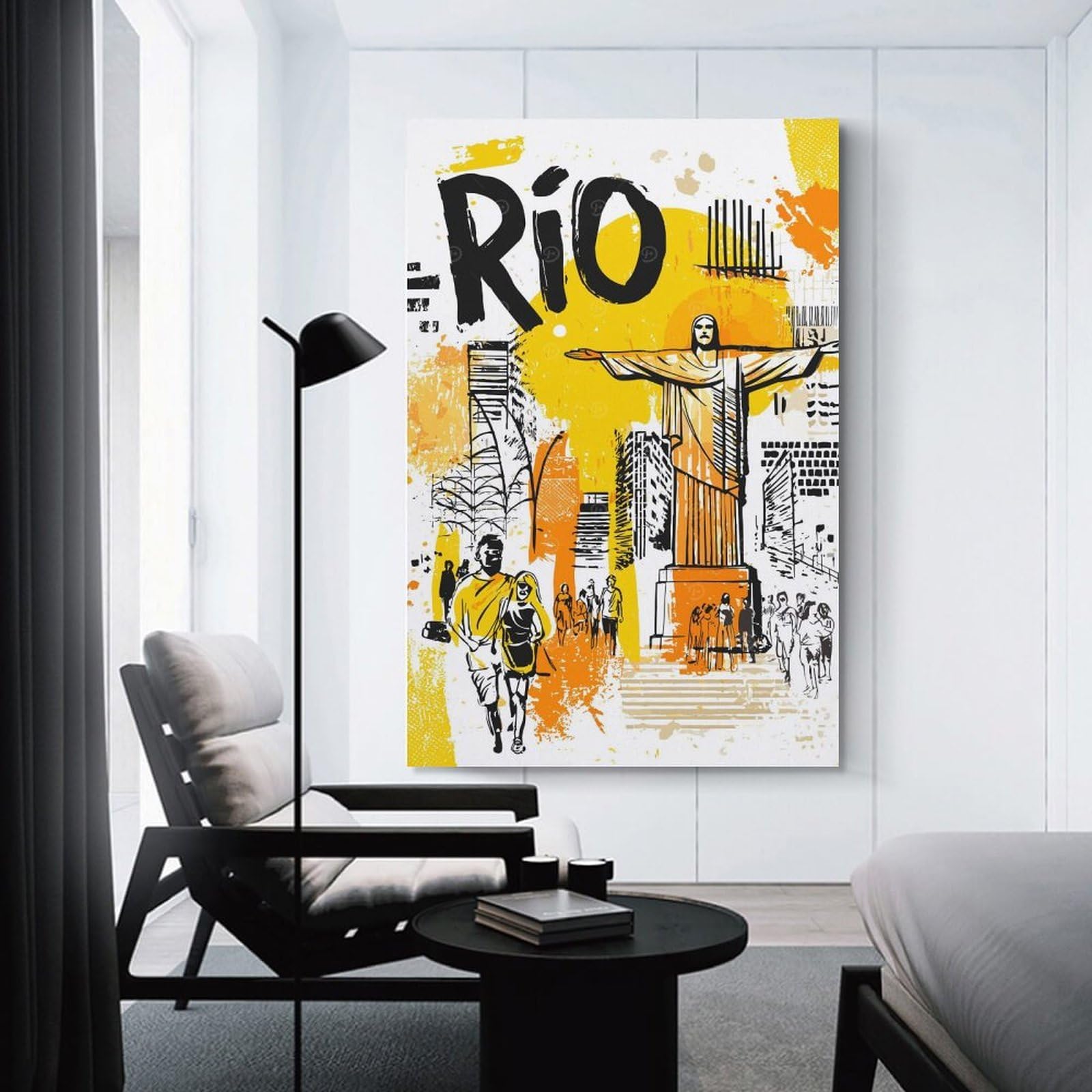 Junmoney Unframe-Style-16 Decorative Wall Artwork Rio De Janeiro Travel Poster, 20X30inch(50X75cm), For New Homes, Bedrooms Or Workspaces, Canvas Artwork With Gifting Potential