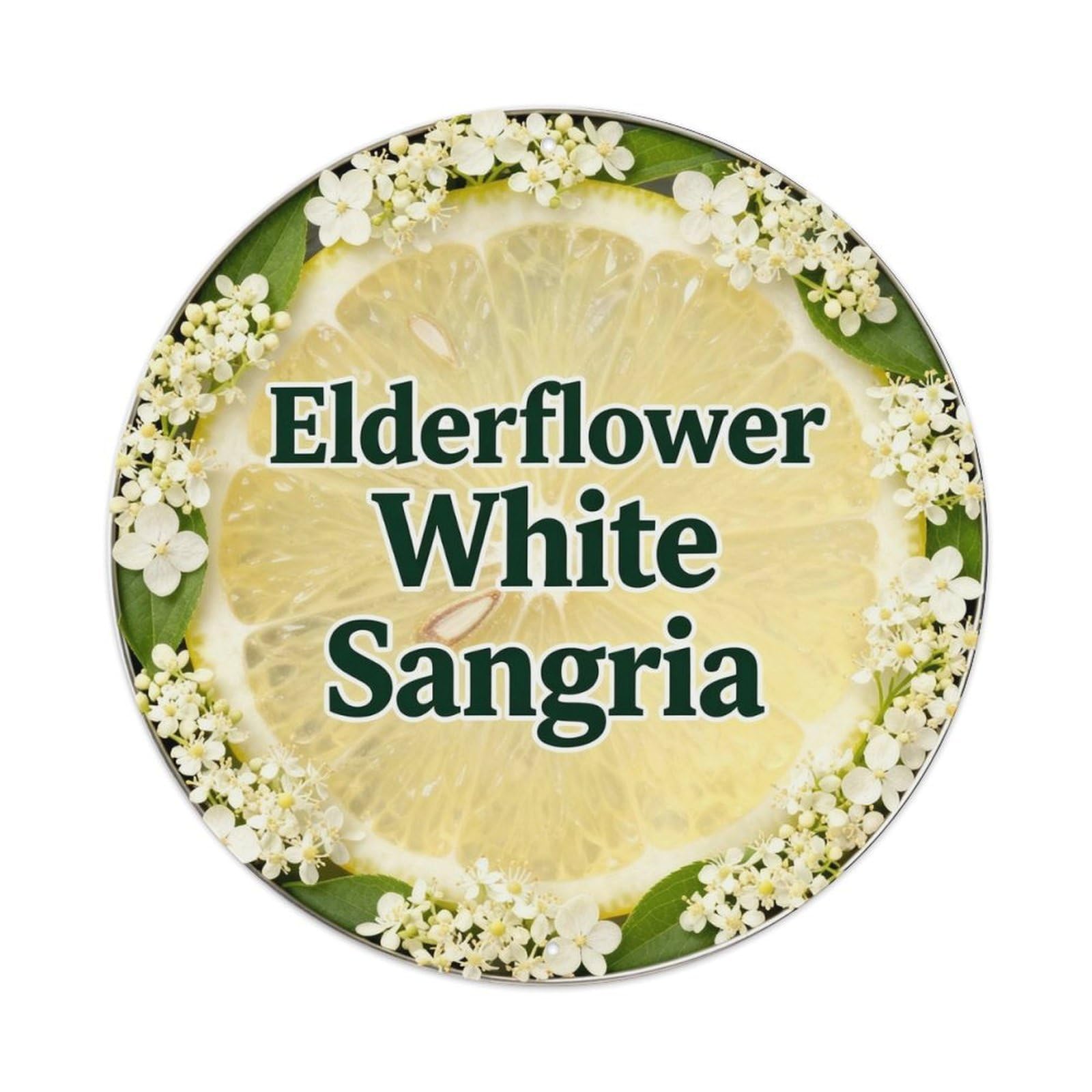 Elderflower White Sangria Metal Tin Sign Plaque