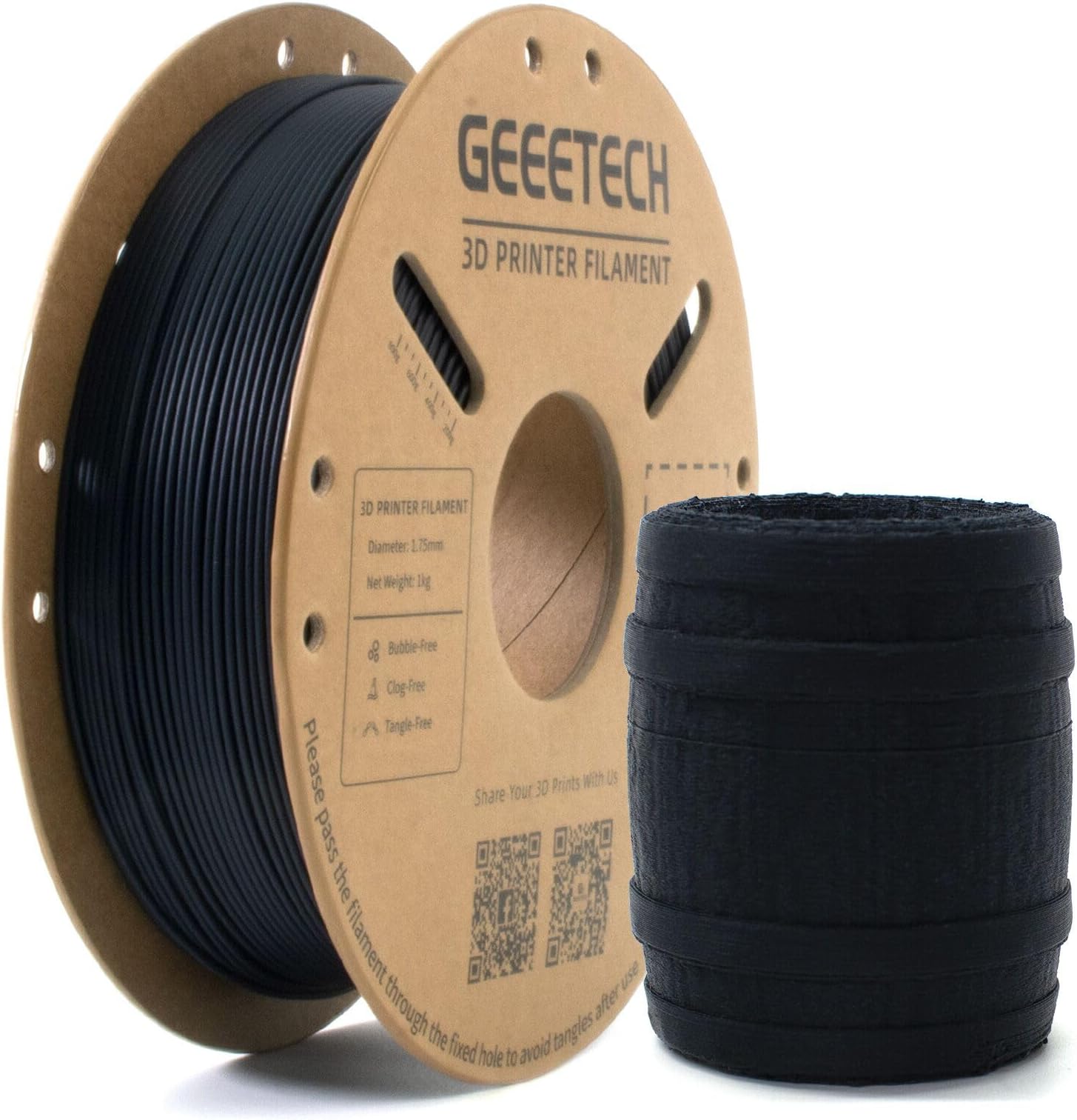 Geeetech 3D Printer PLA Filament 1.75mm Blue Carbon Fiber, 1KG 1 Spool