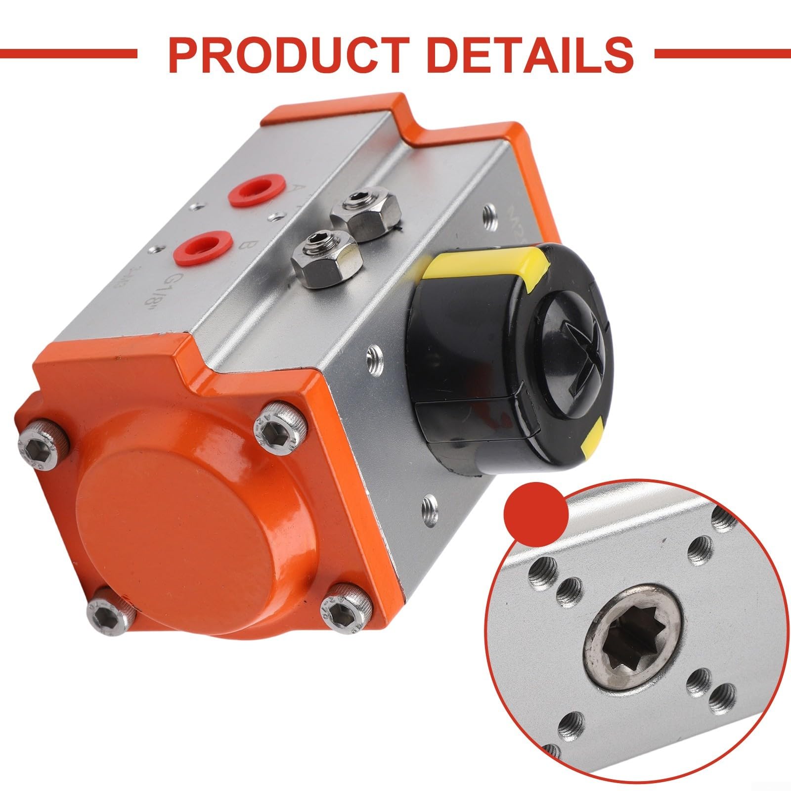 Actionneur pneumatique AT40/AT52 pour robinets à boisseau sphérique rotatifs à double effet à 90° - Corps en aluminium, température ambiante de -20 °C à 80 °C, pression nominale de 0,3 à 0,7 MPa