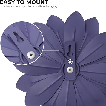 Everydecor 3D Metal Succulent Wall Decor Set of 3 - Purple, Blue, Yellow, Bundle
