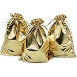 BEAVOING Pack of 100 5x 7 Heavy Duty Gold Drawstring Organza Jewelry Pouches Wedding Party Christmas Favor Gift Candy Chocolate Bags (Gold, 5x 7)