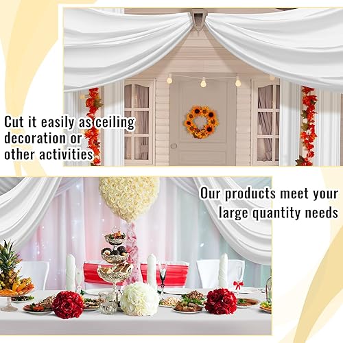 Miniatura 5 de 2 manteles de plástico desechables de 40 pulgadas x 300 pies, rollo de banquete para graduación, picnic, boda, cumpleaños, carnaval, circo, fiesta,