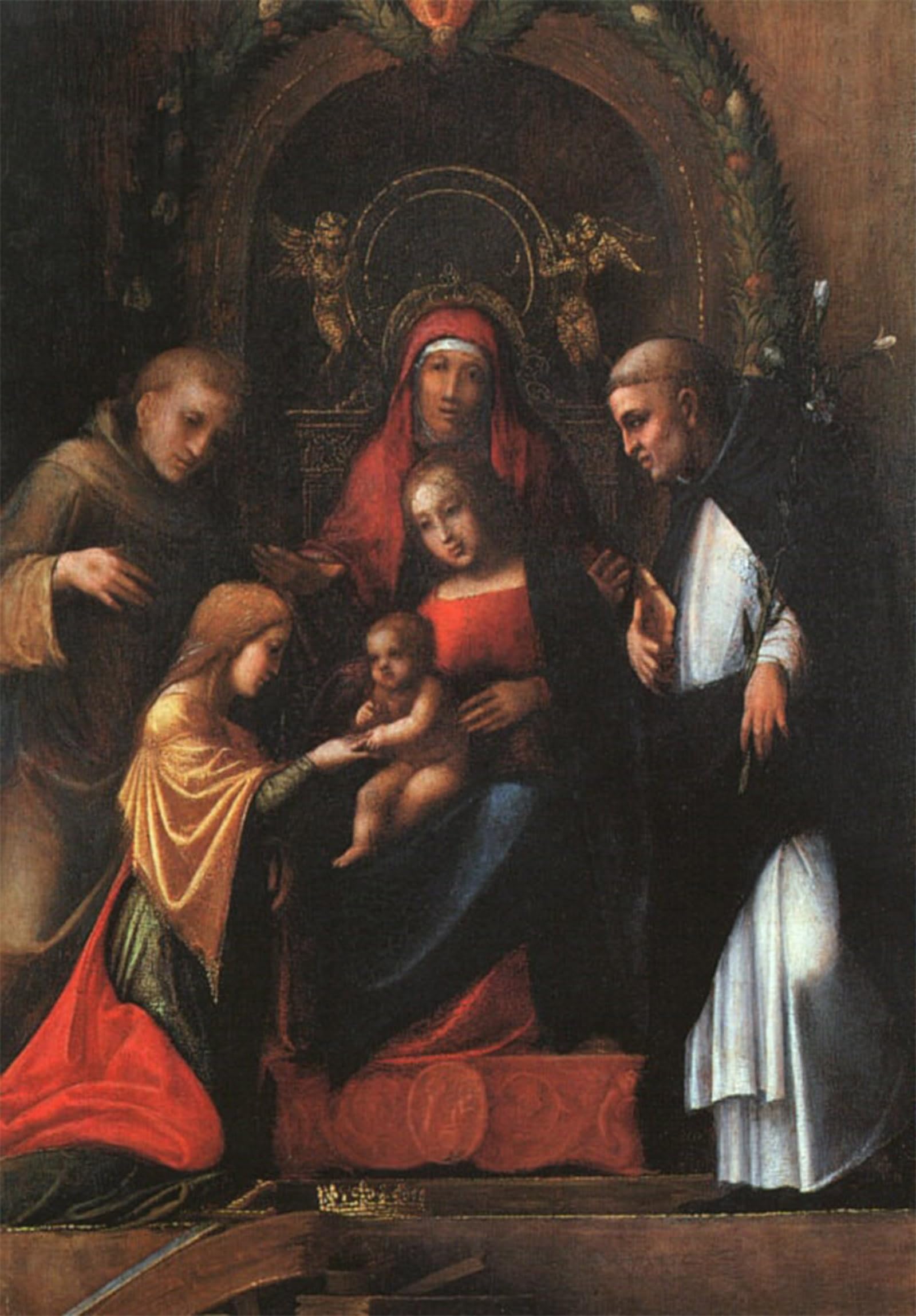 ARTXLXXBN Famous Painting Art Wall Decor Abstract Art Picture the Mystic Marriage of St. Catherine by Correggio Animal Pictures for Home Decor 60x90cm