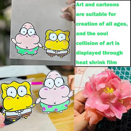 Miniatura 3 de Hojas de plástico retráctil, paquete de 36 hojas de película retráctil, hojas de papel retráctil lijadas, kit de papel de arte retráctil para