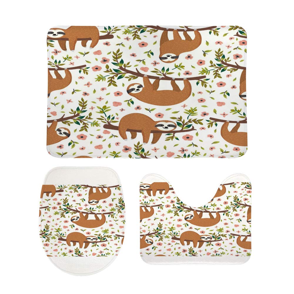 Tapis de salle de bain anti-glissade lavable lot de 3 spécial sécurité