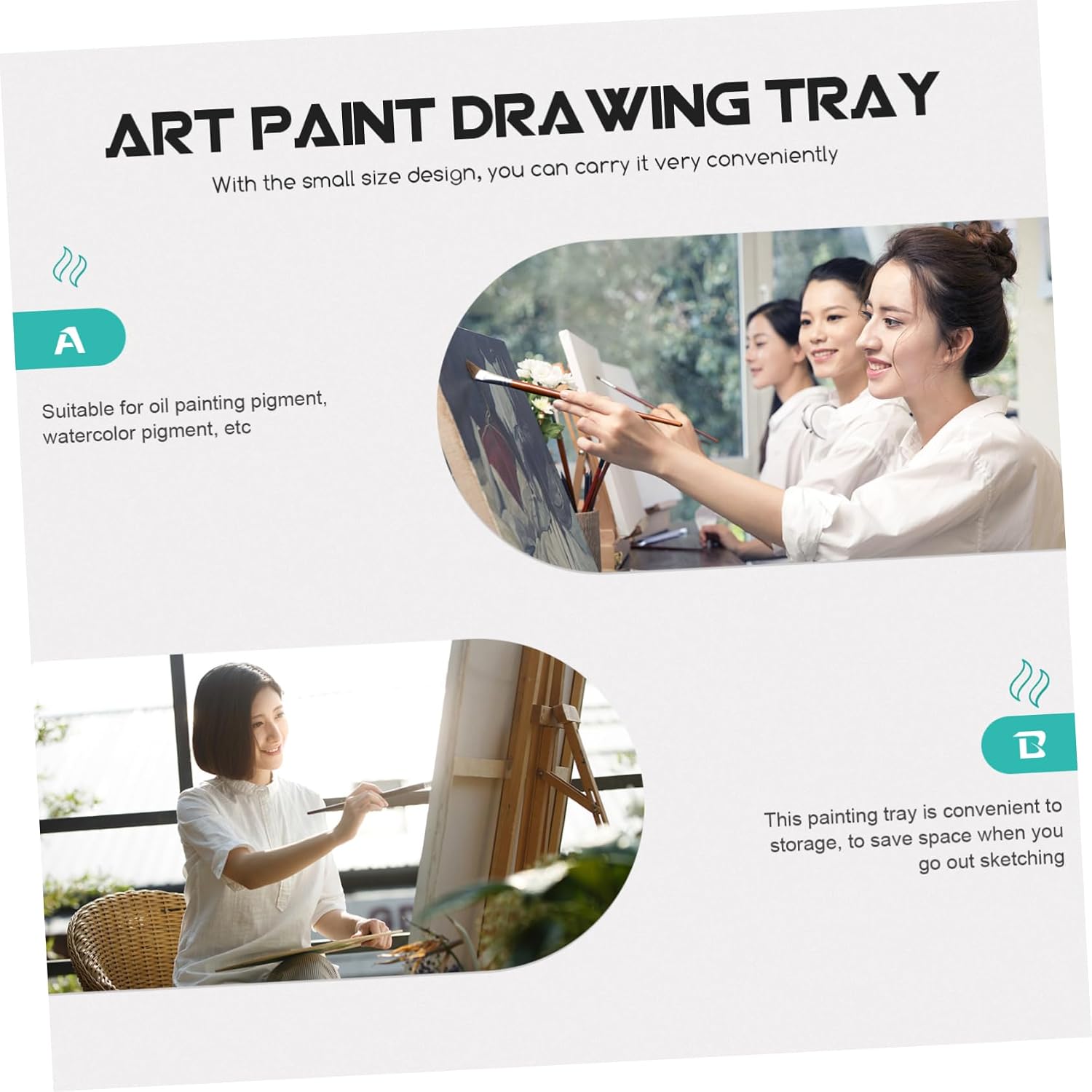 3pcs Aluminum Paint Palette Tray for Watercolor Oil Pigment