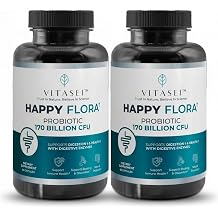 VITASEI Happy Flora Probiotic Supplement 170 Billion CFU with Digestive Enzymes Gut Health and Metabolic Support for Women and Men 120 Capsules 2-Month Supply