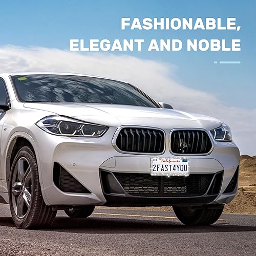 Vista 12 de Paquete de 2 marcos brillantes para matrícula, cubierta de matrícula de automóvil con diamantes de imitación brillantes para mujer, accesorios