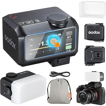 Godox iT30Pro-O iT30Pro O Mini Camera Flash with White Diffuser Speedlite Camera Flash 560 Flashes at Full Wireless Master & Receiver Power 2.4G TTL Touchscreen for Olympus Panasonic DSLR Black