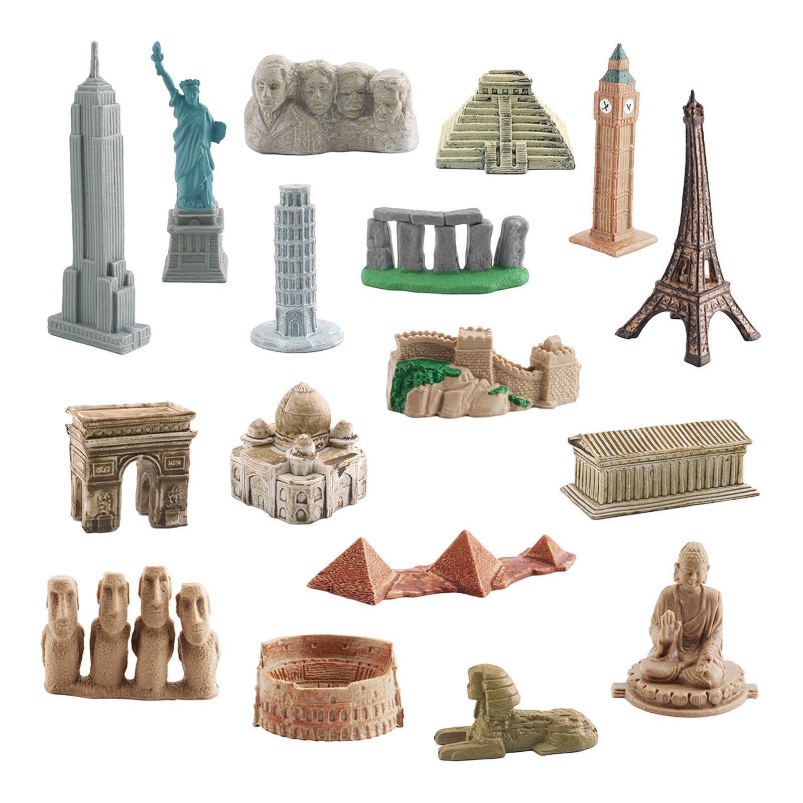Mini Building Kits Historical Landmarks Toys, World Attractions Model Set for Birthday Gift, Home Decoration, Adults and Kids, 17 Pcs
