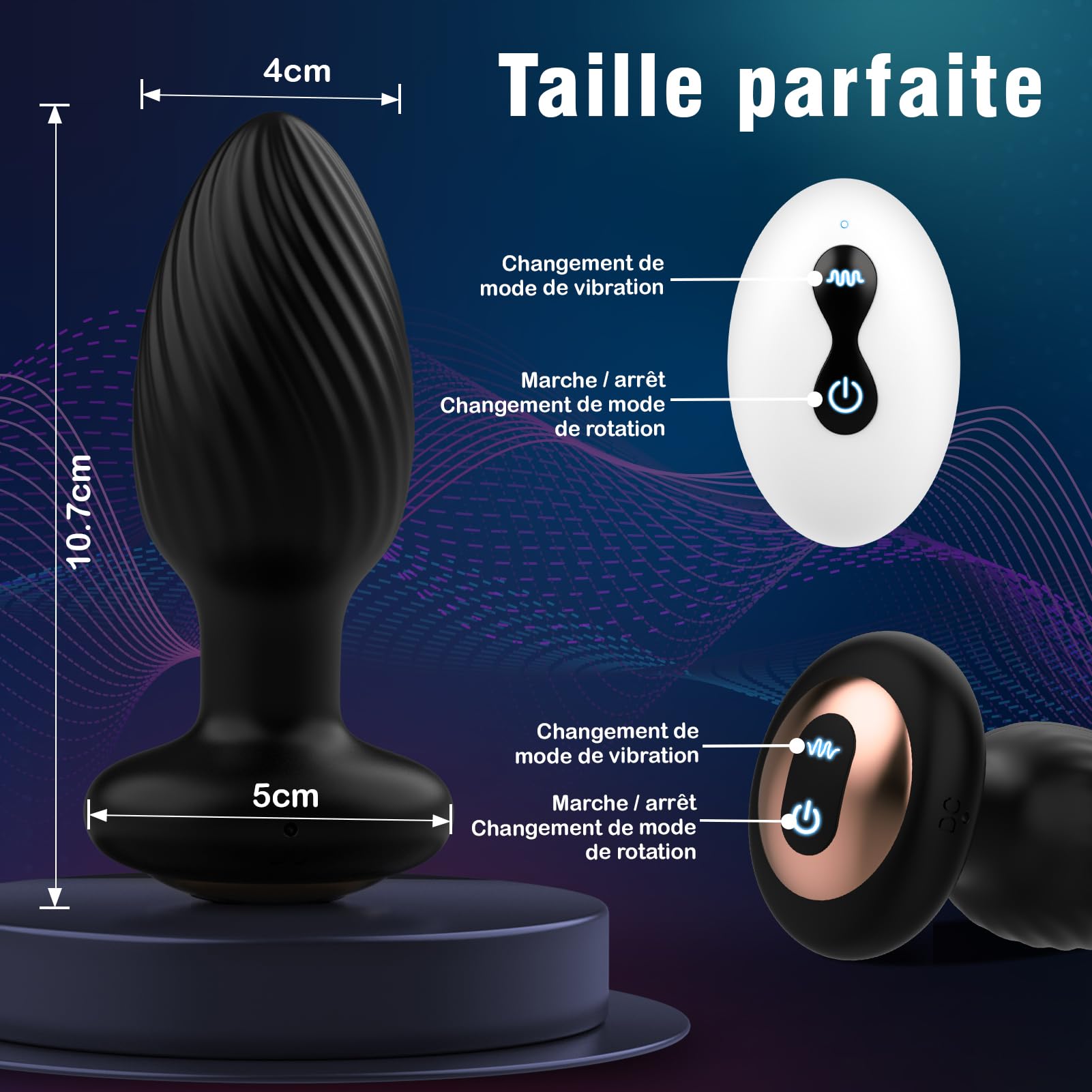 Plug Femme Débutante Sex toýs Femme Anus, Gode Anal Buttplug avec 7 Modes de Rotation et 7 Modes de Vibration, Sex Toys Plugs Anals Sextoyse Homme, Jouet Ana Jouet Sexualité Couple Sextoys