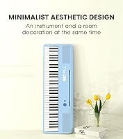 Vista 4 de The ONE Teclado inteligente COLOR Teclado de piano de 61 teclas, teclado de música con 256 timbres, 64 polifonía, 2 altavoces, luces LED integradas