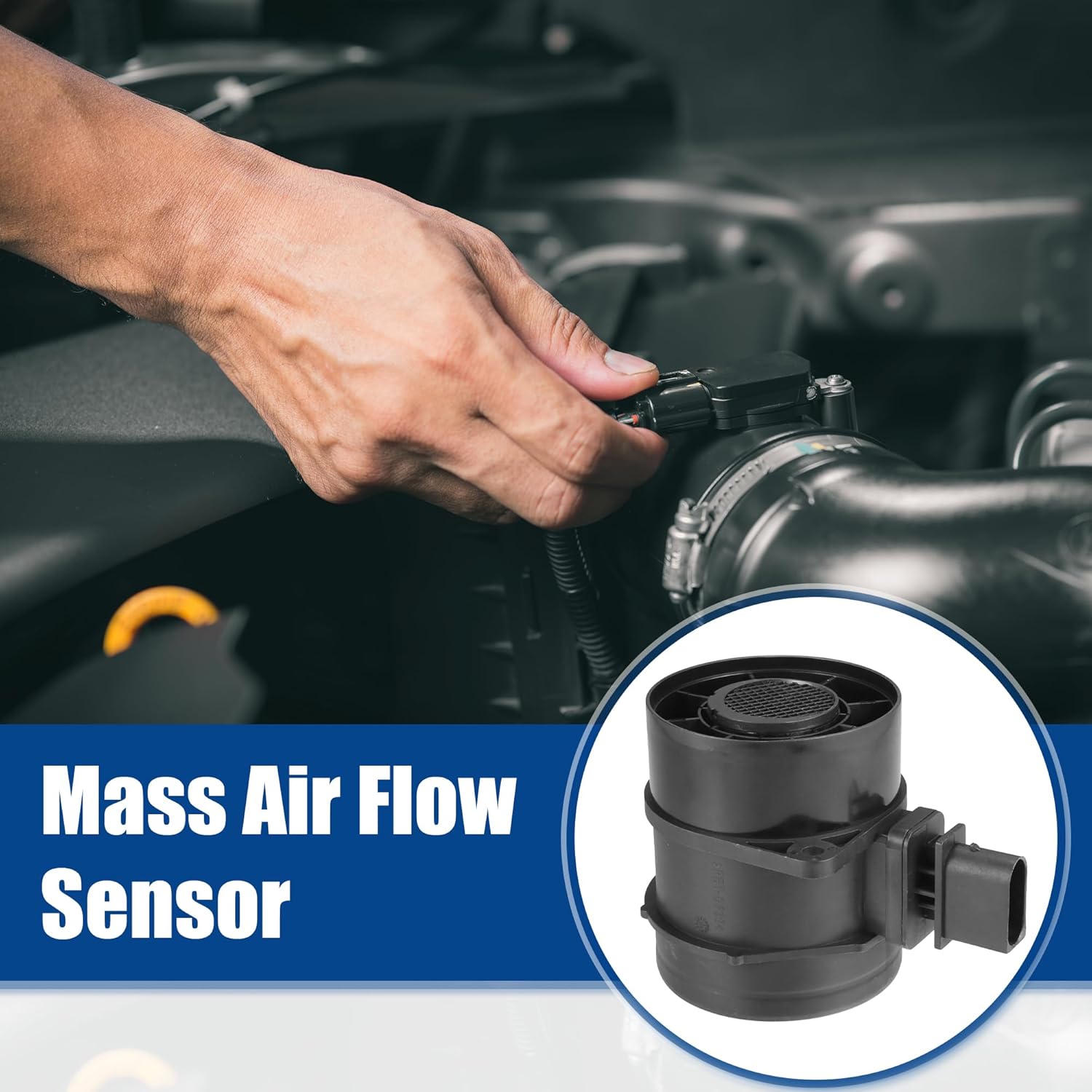 ACROPIX Car Mass Air Flow MAF Sensor Replacement Fit for MERCEDES-BENZ for VW No.53013673AA/2E0906461C - Pack of 1