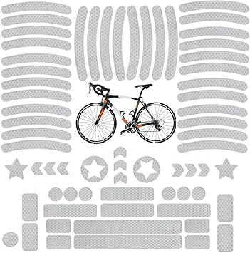 Xthrotsenk 42 Stück Reflektierende Aufkleber - Für Fahrrad & Motorrad