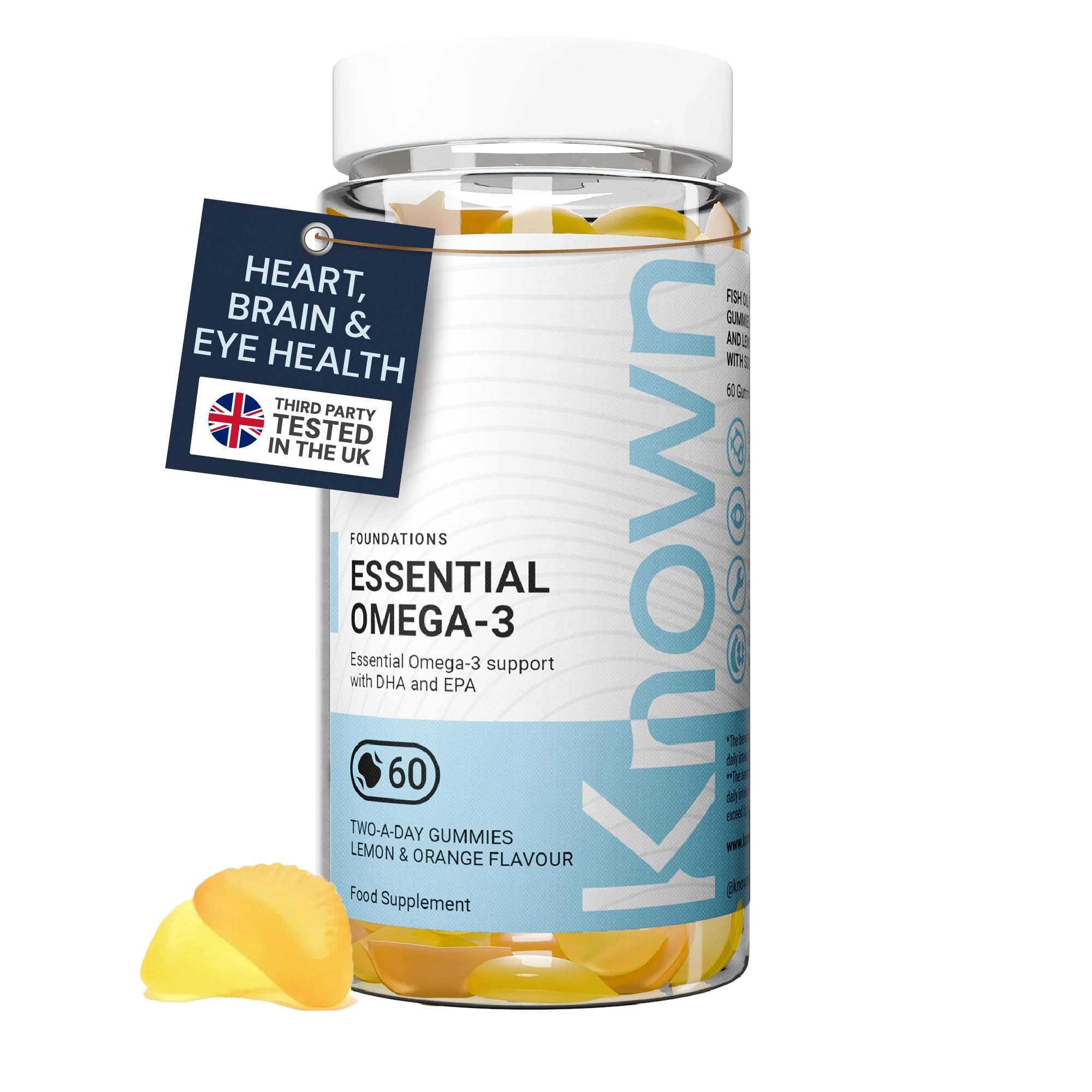 Known Essential Omega 3 Gummies 120mg – 1 Month Supply – Lemon & Orange