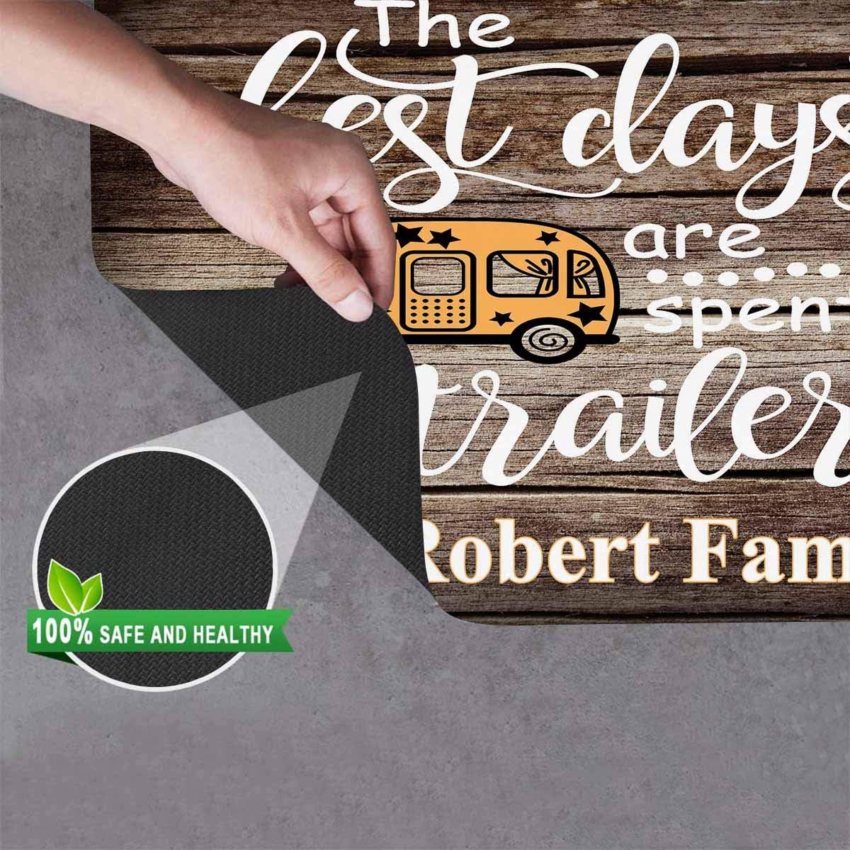 InterestPrint Personalized 24"x16" Rubber Door Mat Indoor Outdoor Rug The Best Days are Spent at The Trailer Door Mat