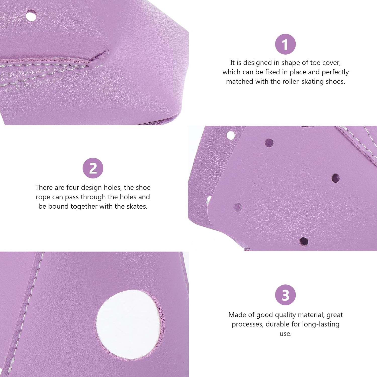 Roller Skates Toe Caps Protective Cover 1 Pair Purple Anti-Friction Front Toe Guards for Youth Skating Ice Skate Over Shoes Protection