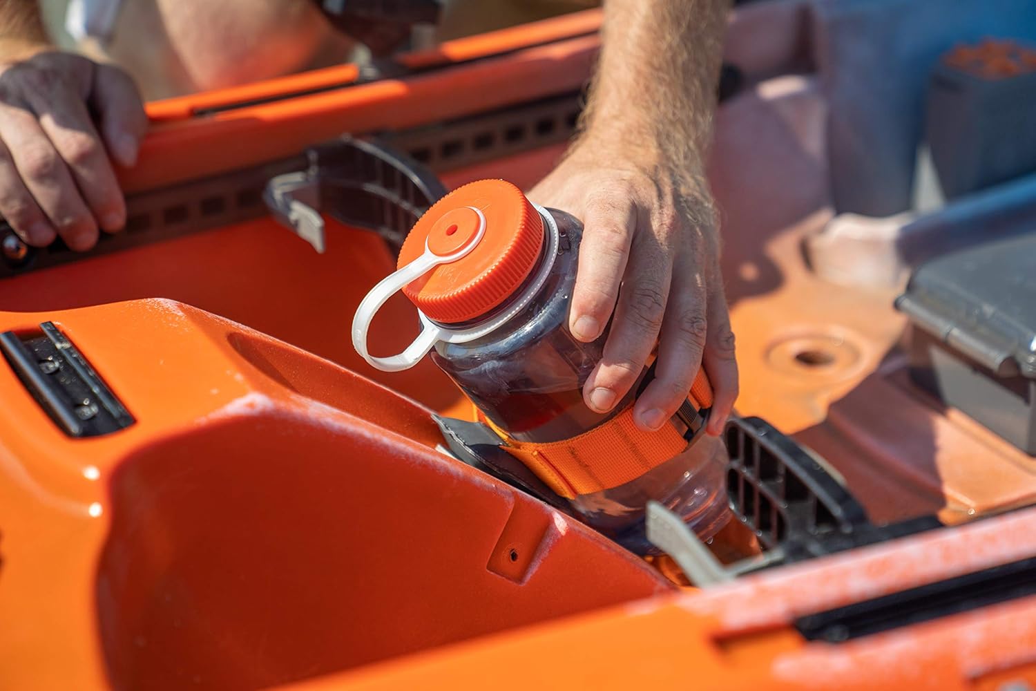 Wilderness Systems Magna Tech Water Bottle Strap | Magnetic Drink Holder | Universal - Adjustable Bottle Strap, Orange, 5"" Bottle Strap