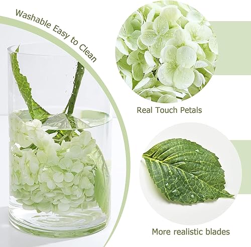 Miniatura 2 de Waipfaru 4 flores artificiales de hortensias de tacto real, flores de hortensias falsas, flores de hortensias artificiales de látex de 21 pulgadas