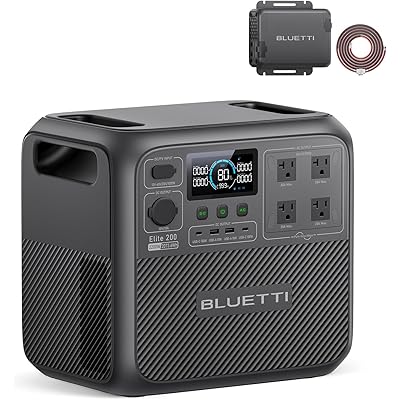 BLUETTI ポータブル電源 Elite 200 V2 チャージャー１ 走行充電器セット 2073.6Wh 2200W 大容量 高出力 角形セルリン酸鉄 17 …