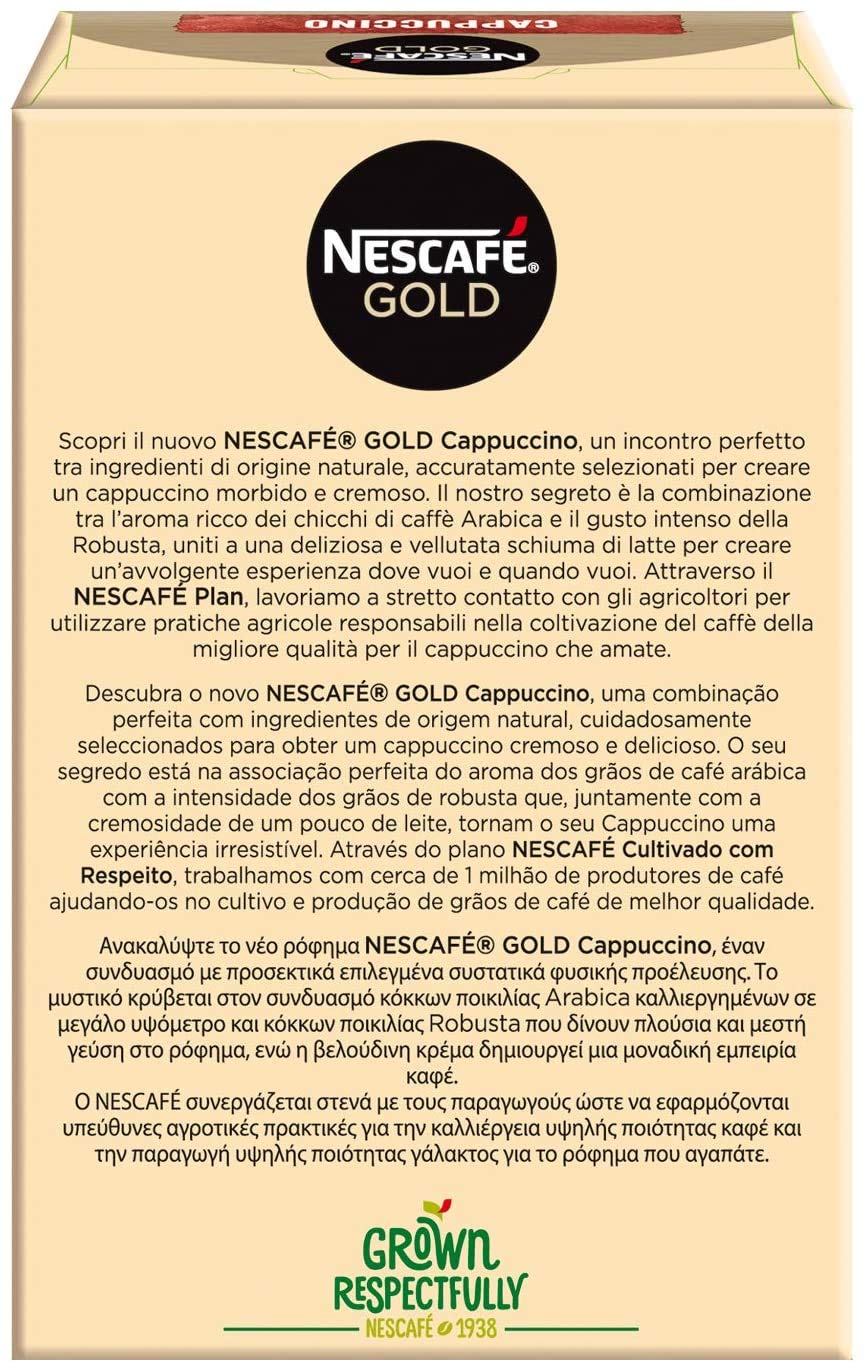PZ 6 x 10 BUSTINE DA GR 14 PREPARATO IN POLVERE PER CAPPUCCINO NESCAFE CAFFE CON LATTE