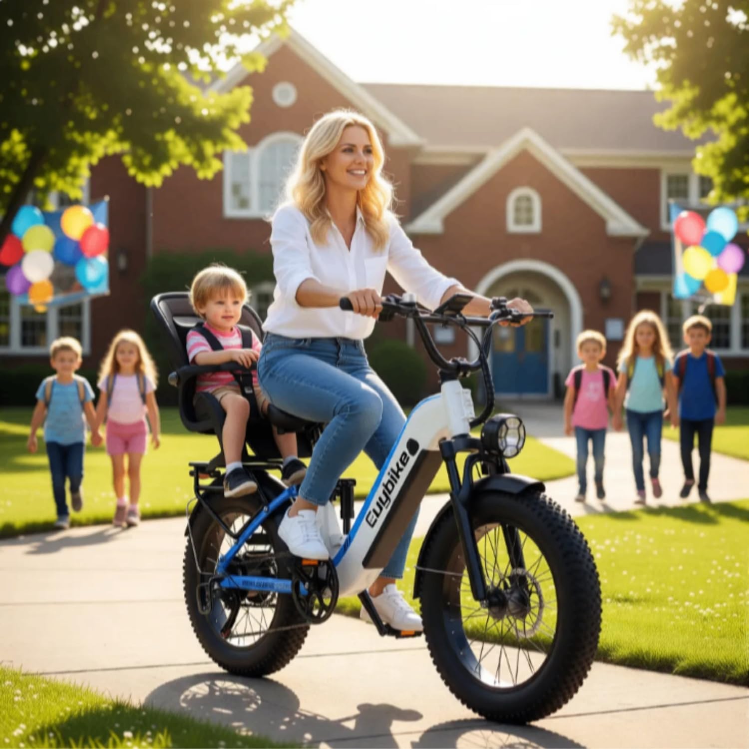 Auloor 1500W Motor Electric Bike for Adults and Seniors, 48V 20AH Removable Battery City Step Thru EBike, 30+MPH & 70 Miles 20" Fat Tires 7 Speed Electric Commuter Bicycle for Women and Teens