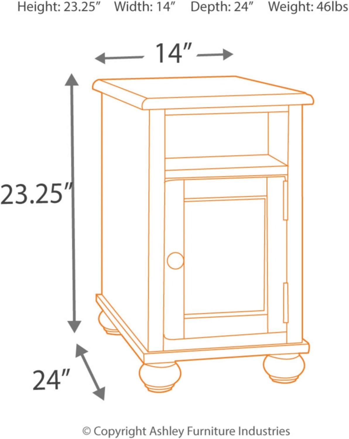 Signature Design by Ashley Barilanni Traditional Chair Side End Table