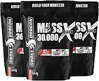 Snake Dragon Hipercalórico Mass X Black 30.000 Refil 1,4Kg 724 Kcal + Whey Protein Isolado e Concentrado 25 Vitaminas e Minerais Proteínas (3 Refil (4,2Kg), Chocolate ao Leite)
