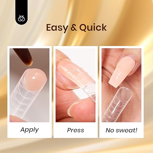 Miniatura 61 de Beetles - Kit de extensión de gel de uñas de polietileno, 6 colores de gelatina nude con solución deslizante, mejora de uñas para principiantes y 0