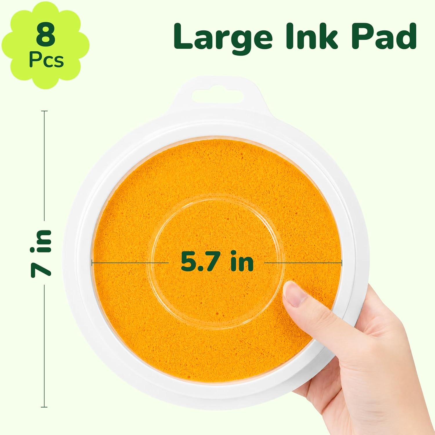 WISYOK 7 Inch Washable Ink Pads, 8 Rainbow Colors, Large