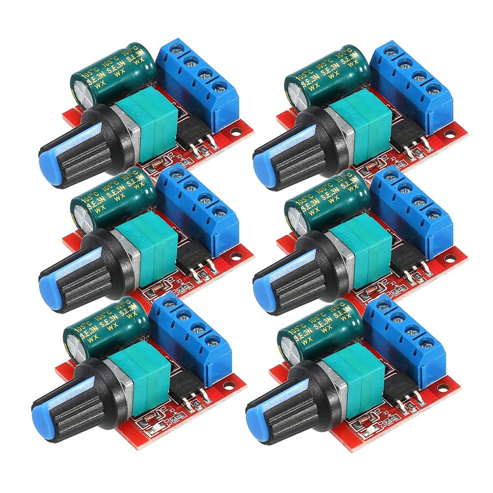 Produktbild von 6x PWM Motor-Drehzahlsteller – DC 5–35 V, 5 A, Reversibel, NE555, Mit Überstromschutz (20 KHz)